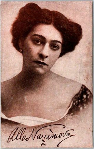 Vintage Alla Nazimova Advertising Postcard Grand Theatre Dec.  14th 1908
