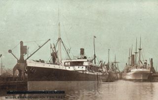 Vintage Middlesborough,  On The Tees Buluwayo Passenger Ship Postcard