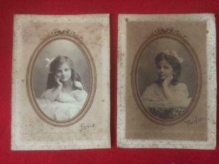 Antique Photographs Of Two Little Girls Doris And Freda