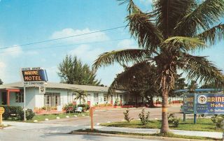 Vintage Postcard Marine Motel Key West Florida Private Beach South Color Photo