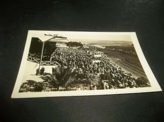 Vtg Tijuana Mexico Horse Racing Track Rppc Photo Postcard