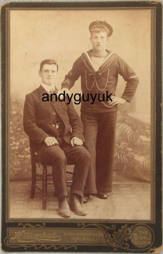 Cabinet Card Royal Navy Sailor By Thornhill Walsall Military Antique Photo