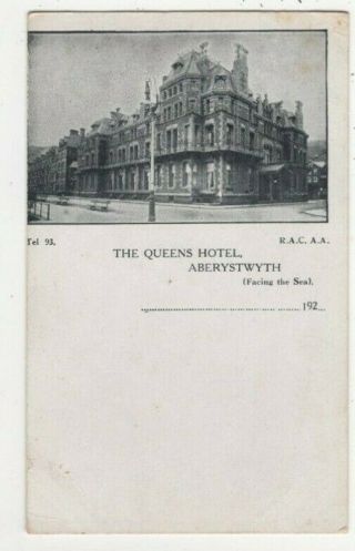 Aberystwyth The Queens Hotel Vintage Vignette Postcard Cardiganshire Wales 358c