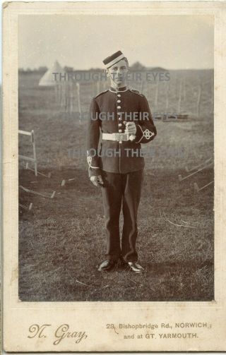 2 Photographs Of A Young Soldier.  Circa Early 1900 
