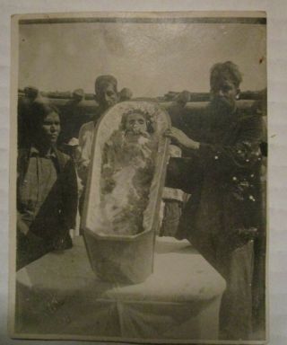 Vintage Photo Child Post Mortem Casket Death