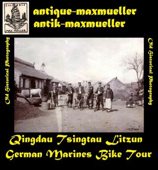 China Qingdao Tsingtau Kiautschou Litzun German Marines Bike Tour Orig ≈ 1909