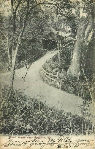 Road Scene Near Augusta,  Kentucky,  1906,  Vintage Postcard