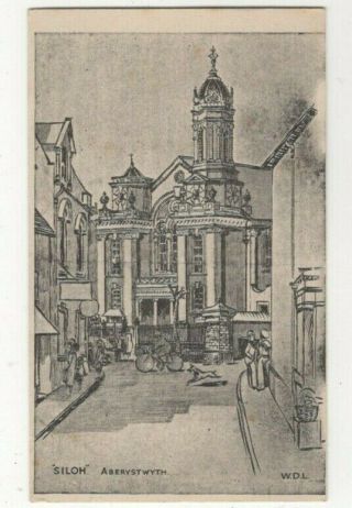Aberystwyth Siloh Chapel Queens Road 1920s Vintage Postcard Cardiganshire 363c