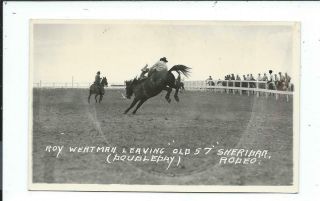 Real Photo Postcard Post Card Sheridan Wyoming Wy Rodeo Roy Wertman Old 57