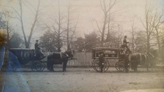 1900 Large Antique Photograph - Funeral Horse Drawn Hearse R W Elliott Aldershot