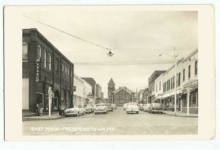 Fredericktown,  Mo Missouri Old Rppc Postcard,  East Main Street Scene