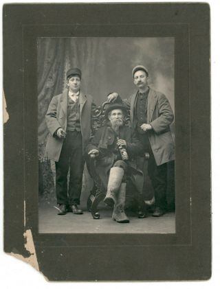 Men Drinking Whiskey Cabinet Card 1870s/80s Antique Photo