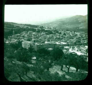 Historical Glass Slide 034,  Holy Land,  View Of Nablus