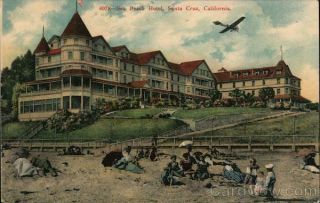 Santa Cruz,  Ca Sea Beach Hotel California Cardinell - Vincent Co.  Postcard Vintage