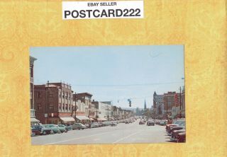 Ct Middletown 1960s Era Vintage Postcard Main St Buildings & Old Cars Conn