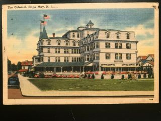 Vintage Postcard 1947 The Colonial Hotel Cape May Jersey