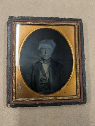 Sixth Plate Ambrotype Of A Distinguished Man In A Half Case