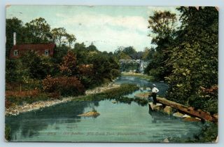 Postcard Oh Youngstown Ohio Old Pavilion Mill Creek Park 1907 Ab10