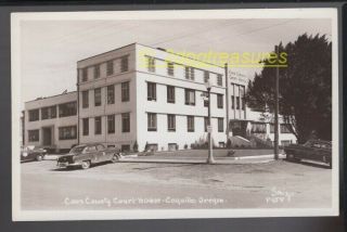 Rppc Coos County Court House Coquille Or Oregon Old Cars Courthouse Jail Top Flr