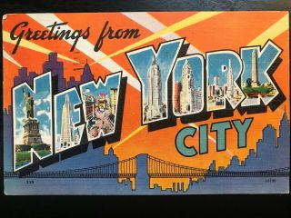 Vintage Postcard 1952 Greetings From York City
