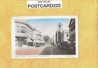 Ct Danielson 1908 - 39 Vintage Postcard Main St Buildings & Old Cars Connecticut