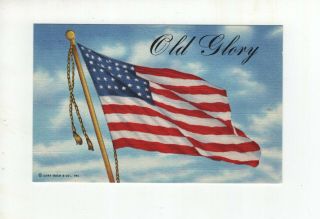 Vintage Post Card - Old Glory - 48 Star American Flag