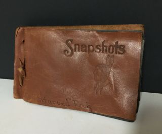 Antique Leather Snapshots Photo Album Native American Indian Pictures Shipp