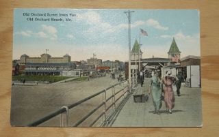 Old Orchard Street From Pier,  Coca Cola Old Orchard Beach Me Maine Postcard Ppc
