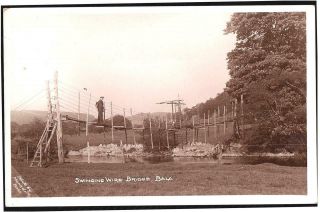 Swing Wire Bridge.  Bala.  Real Photo.  Old Postcard By Mcredith.