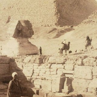 Temple Ruins Sphinx Great Pyramid Giza Complex Necropolis Egypt 1896 Stereoview