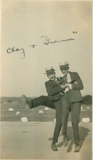 Vintage Photo 2 Men Playing Touching Affectionate Gay Interest