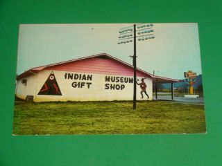 Zu471 Vintage Postcard Gift Shop Museum Of Tennessee Indian Townsend Tennessee
