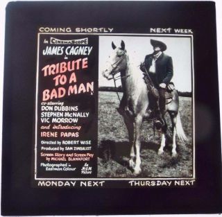 James Cagney In Tribute To A Bad Man 1956 Movie Film Cinema Magic Lantern Slides