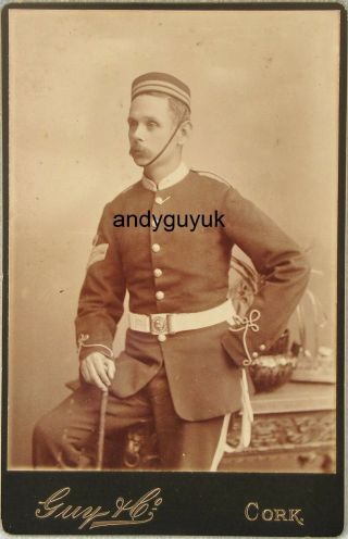 Cabinet Card Military Soldier Guy Cork Ireland Antique Photo Victorian