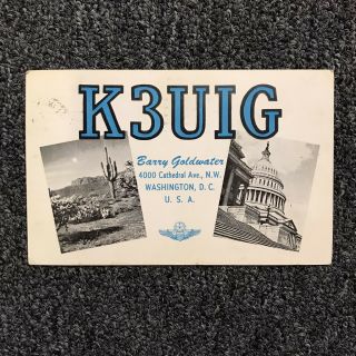 Vintage 1960s Barry Goldwater Postcard K3uig Ham Radio Enthusiast