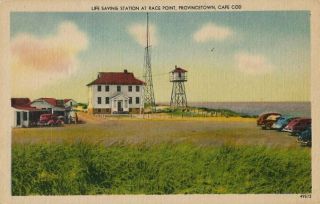 Old Postcard - Life Savings Station At Race Point - Provincetown Cape Cod Ma