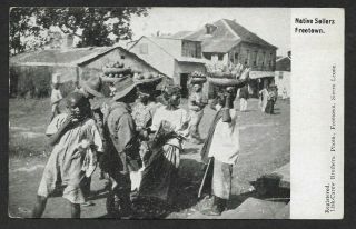 Sierra Leone Native Sellers Freetown Vintage Ub Postcard