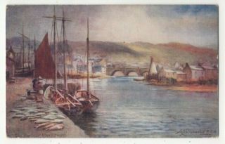 Aberystwyth Old Harbour A Netherwood Vintage Art Postcard Cardiganshire 363c