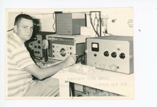 Captain Tom Little—photo Qsl Radio Card—vintage Nyc Ca.  1961