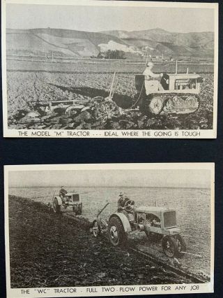 Old Allis Chalmers Model M And Wc Tractor Postcards (2)