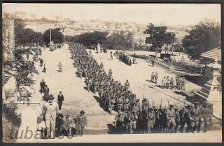 S21 Orig Japan Army Photo Triumphal Troops Visit China Qingdao Shinto Shrine