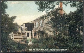 1910 Cedar Grove Jersey Color Postcard Of Old Snuff Mill Built In 1800