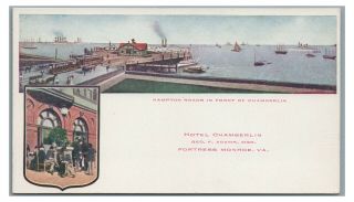 Hotel Chamberlin Fort Fortress Monroe Va Old Point Comfort Hampton Postcard 3