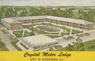 Postcard Crystal Motor Lodge,  Hwy.  35,  Eatontown,  N.  J.  Vintage