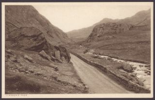 Llanberis,  Gwynedd,  Wales.  Llanberis Pass 1.  Vintage Photogravure Postcard