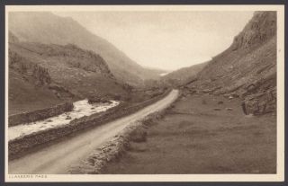 Llanberis,  Gwynedd,  Wales.  Llanberis Pass 2.  Vintage Photogravure Postcard