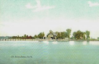 Vintage Postcard - Life Saving Station,  Erie,  Pa