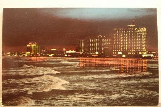 Jersey Nj Atlantic City Ritz Hotel Ocean View Night Ambassador Postcard Old