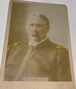 Rare Antique American Civil War Vet Medal Of Honor William Shafter Cabinet Photo