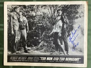 " The Nun And The Sergeant " 1962 Lobby Card Signed By Leo Gordon 62/119